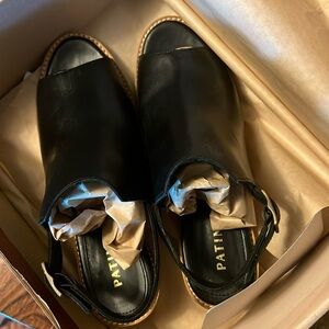 Portland leather sling back mule